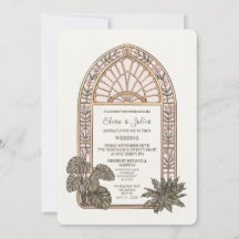 Invitación de boda de vidrio emplomado del Jardín