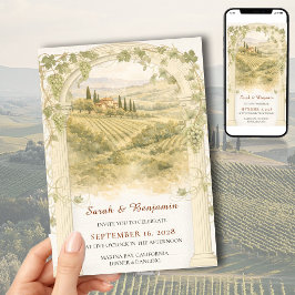 Invitación de Boda de Viñedo en Colinas Italianas 