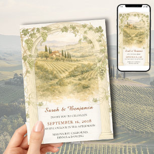 Invitación de Boda de Viñedo en Colinas Italianas