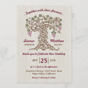 Invitación de boda de viñedo rústico