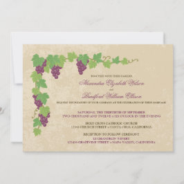 Invitación de boda de viñedo (textura de pergamino