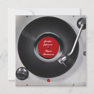 invitación de boda de vinilo record