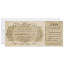 INVITACIÓN DE BODA DE VINTAJE CON RSVP