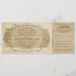 INVITACIÓN DE BODA DE VINTAJE CON RSVP