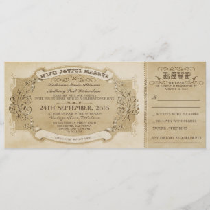 INVITACIÓN DE BODA DE VINTAJE CON RSVP