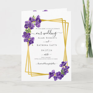 Invitación de Boda de Violetas Deep Purple