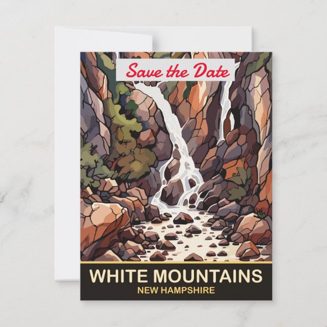 Invitación de boda de White Mountains New Hampshir (Anverso)