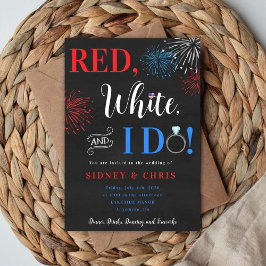 Invitación de boda del 4 de julio 'Rojo Blanco y M