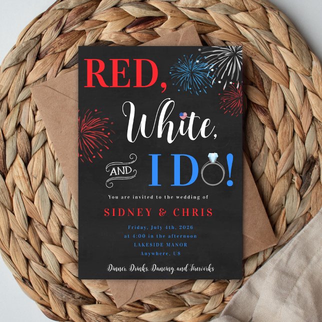 Invitación de boda del 4 de julio 'Rojo Blanco y M (Subido por el creador)