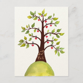 Invitación de boda del árbol del monograma del