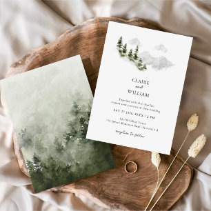 Invitación de boda del bosque de la montaña brumos
