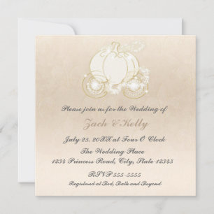 Invitación de boda del carruaje de la princesa Cen
