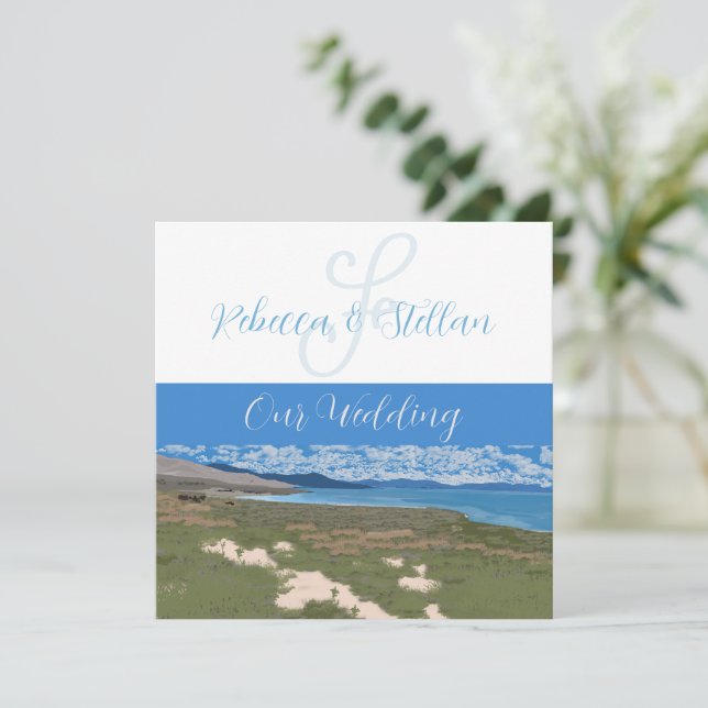 Invitación de boda del desierto pintoresco (Anverso de pie)