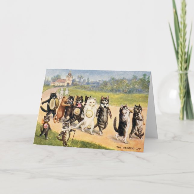 Invitación de boda del día de boda del gato del (Anverso)