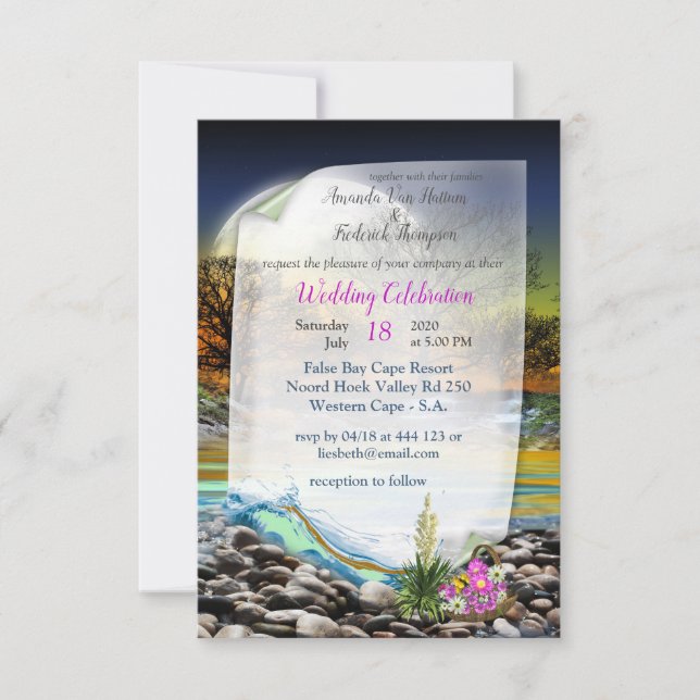 Invitación de boda del elemento Tierra planeta (Anverso)