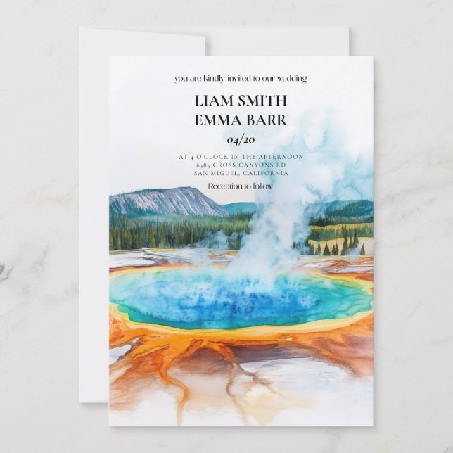 Invitación de boda del PARQUE NACIONAL YELLOWSTONE (Anverso)