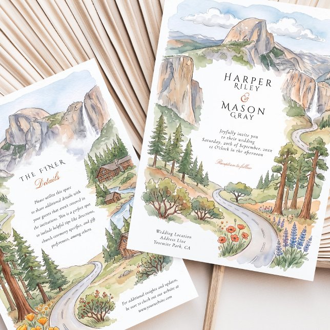 Invitación de boda del parque Yosemite Half Dome E (Subido por el creador)