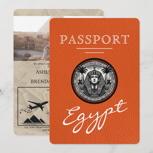 Invitación de boda del pasaporte de Orange Egypt (Anverso / Reverso)