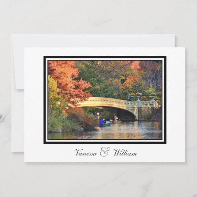 Invitación de boda del puente Bow del Central Park (Anverso)