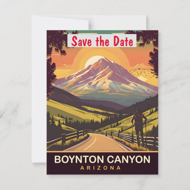 Invitación de boda del sendero Boynton Canyon Ariz (Anverso)