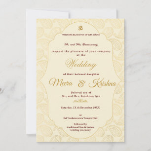 Invitación de Boda del Sur de la India