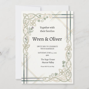 Invitación de boda del trébol del cardo irlandés e