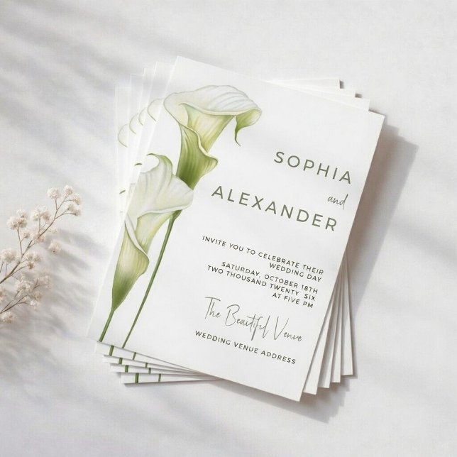 Invitación de Boda "Delicadas Lirios de Calla" (Subido por el creador)