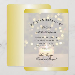 Invitación de boda desayuno con vela de Navidad de