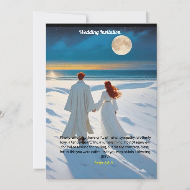 Invitación de boda destacada  Pedro 3:8-9 (Anverso)