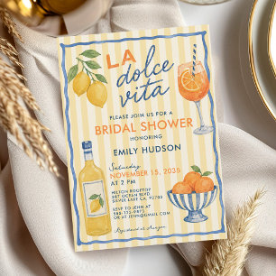 Invitación de boda dibujada a mano La Dolce Vita