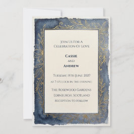 Invitación de boda digital con estampado de cardo 