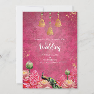 Invitación de boda Digital Peacock boda india