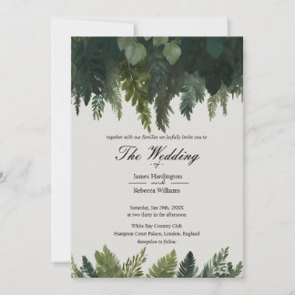 Invitación de boda diseño de la elegancia verde de