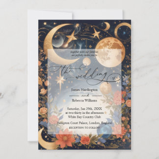 Invitación de boda diseño de la magia Celestial