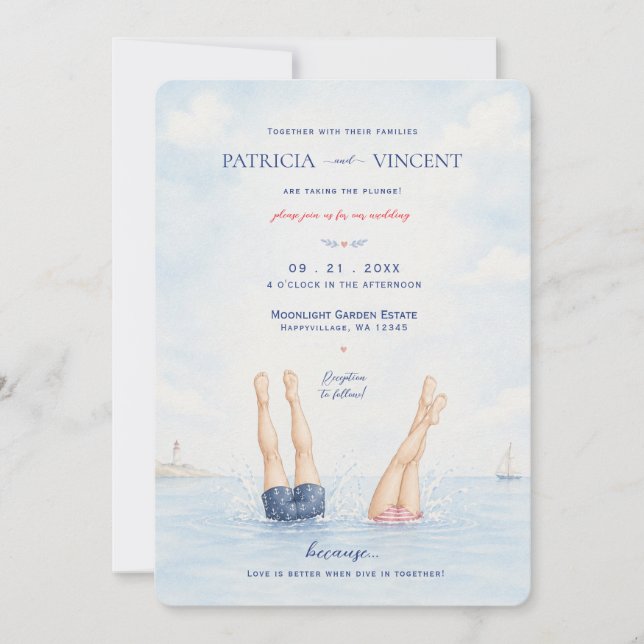 Invitación de boda divertida (Anverso)