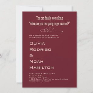 Invitación de boda divertida moderna