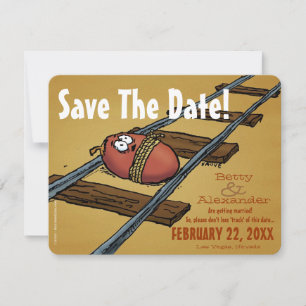 Invitación de boda divertida para guardar la fecha
