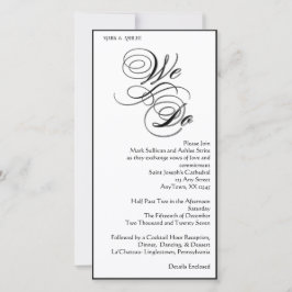 Invitación de Boda Doble Cara 8x4 B&W We Do