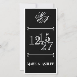 Invitación de Boda Doble Cara 8x4 B&W We Do