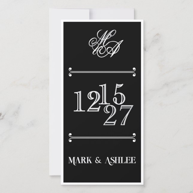 Invitación de Boda Doble Cara 8x4 B&W We Do (Anverso)