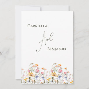 Invitación de Boda Doble Cara Acuarela Prado de Fl