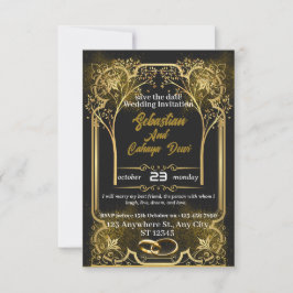 Invitación de Boda Dorada