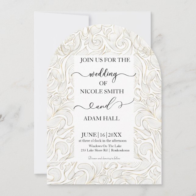 Invitación de Boda Dorada (Anverso)