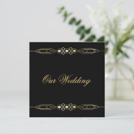Invitación de boda dorada Glamurosa