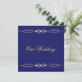 Invitación de boda dorada glamurosa