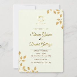 invitación de boda dorada plantilla