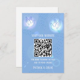 Invitación de boda Dove Iluminación azul