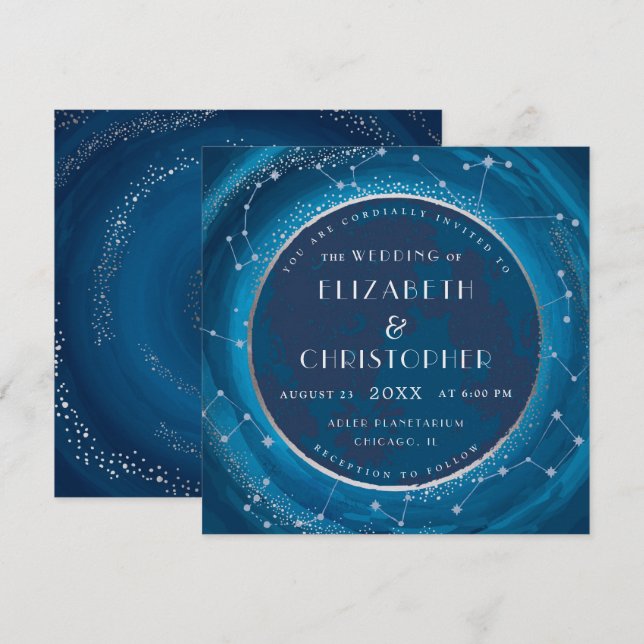Invitación de boda Eclipse Luna (Anverso / Reverso)