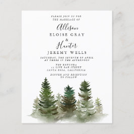 Invitación de boda económica de montaña Folleto