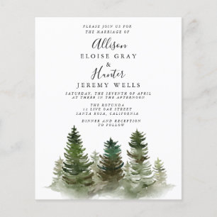 Invitación de boda económica de montaña Folleto